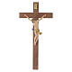 Crucifix croix droite Corpus Valgardena bois peint s1