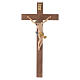 Corpus straight crucifix in painted Valgardena wood s1