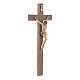 Corpus straight crucifix in painted Valgardena wood s2
