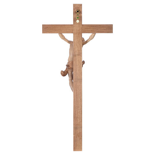 Corpus straight crucifix in multi-patinated Valgardena wood 4