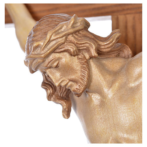 Corpus straight crucifix in multi-patinated Valgardena wood 5