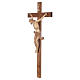 Corpus straight crucifix in multi-patinated Valgardena wood s2