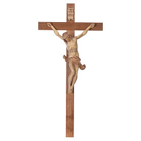 Crucifix croix droite Corpus Valgardena patiné multinuance