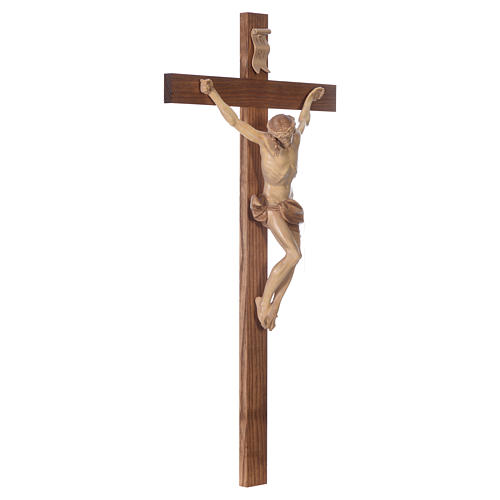 Crucifix croix droite Corpus Valgardena patiné multinuance 3