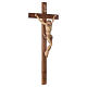 Corpus straight crucifix in multi-patinated Valgardena wood s3