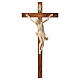 Corpus straight crucifix in natural wax Valgardena wood s11