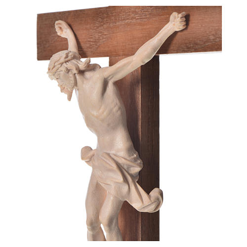 Crucifijo cruz recta modelo Corpus madera Valgardena encerada 9