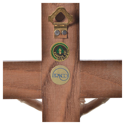 Crucifijo cruz recta modelo Corpus madera Valgardena encerada 10