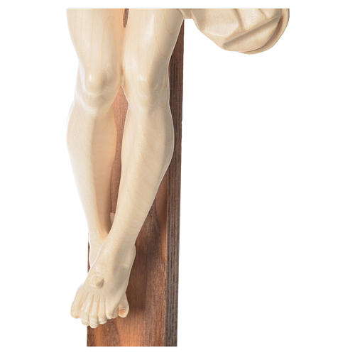 Crucifijo cruz recta modelo Corpus madera Valgardena encerada 16