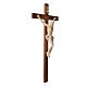 Crucifijo cruz recta modelo Corpus madera Valgardena encerada s13