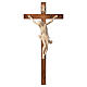 Crucifijo cruz recta modelo Corpus madera Valgardena encerada s1