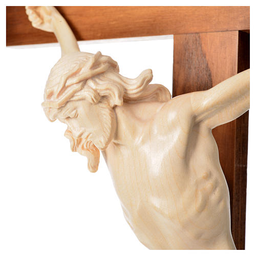 Corpus straight crucifix in natural wax Valgardena wood 15
