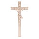 Crucifix croix droite Corpus Valgardena bois naturel s1