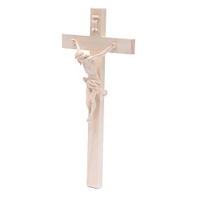 Corpus straight crucifix in natural Valgardena wood