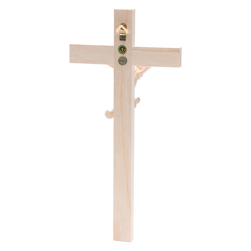 Corpus straight crucifix in natural Valgardena wood 4