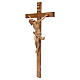 Crucifijo cruz recta modelo Corpus de madera Valgardena patinada s2
