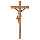Crucifijo cruz recta modelo Corpus de madera Valgardena patinada s4