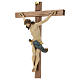Crucifijo cruz recta tallada modelo Corpus, madera Valgardena An s3