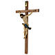 Crucifijo cruz recta tallada modelo Corpus, madera Valgardena An s4