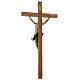 Crucifijo cruz recta tallada modelo Corpus, madera Valgardena An s6
