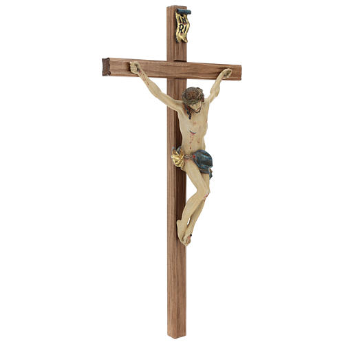 Crucifix croix droite sculpté Corpus Valgardena Old Gold 5