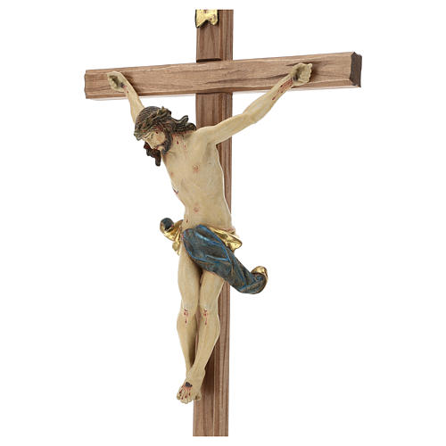 Crucifixo cruz recta esculpida Corpus Val Gardena Antigo Gold 3