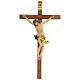 Crucifijo cruz recta tallada modelo Corpus, madera Valgardena s1