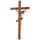 Crucifijo cruz recta tallada modelo Corpus, madera Valgardena s5