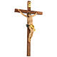 Corpus straight cross in painted Valgardena wood s3