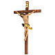 Corpus straight cross in painted Valgardena wood s4