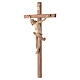 Crucifixo cruz recta esculpida Corpus Val Gardena pátina múltipla s2