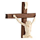 Crucifix croix droite sculpté Corpus Valgardena naturel ciré s4