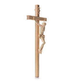 Crucifix croix droite sculpté Corpus Valgardena naturel