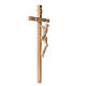 Crucifix croix droite sculpté Corpus Valgardena naturel s2