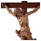 Crucifix croix droite sculpté Corpus Valgardena patiné s2