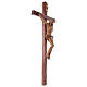 Crucifix croix droite sculpté Corpus Valgardena patiné s4