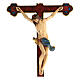 Crucifixo em trevo Corpus madeira Val Gardena Antigo Gold s2