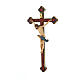 Crucifixo em trevo Corpus madeira Val Gardena Antigo Gold s5