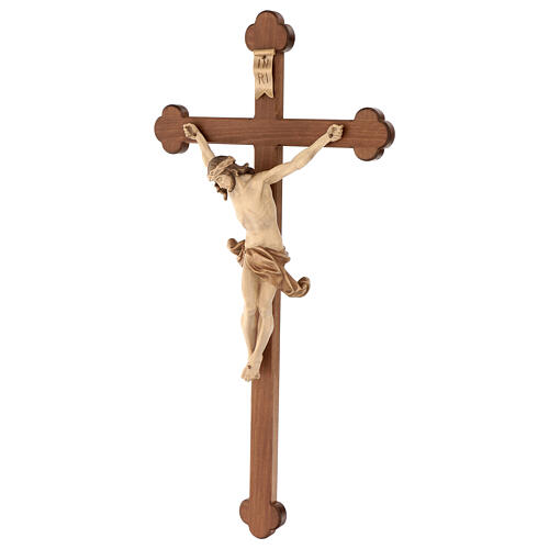 Crucifix trilobé Valgardena mod. Corpus patiné multinuance 3
