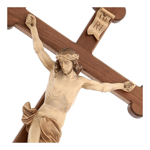 Crucifix trilobé Valgardena mod. Corpus patiné multinuance 4