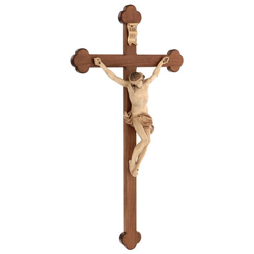Crucifix trilobé Valgardena mod. Corpus patiné multinuance 5
