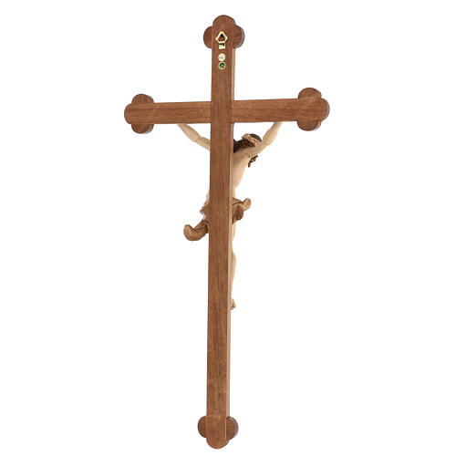 Crucifix trilobé Valgardena mod. Corpus patiné multinuance 6