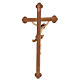Crucifix trilobé Valgardena mod. Corpus patiné multinuance s6