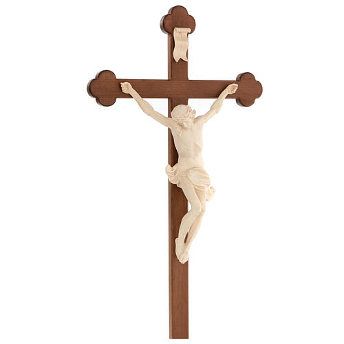 Corpus trefoil cross in natural wax Valgardena wood 3