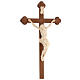 Crucifix trilobé Valgardena mod. Corpus naturel ciré s3