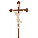 Crucifix trilobé Valgardena mod. Corpus naturel ciré s5