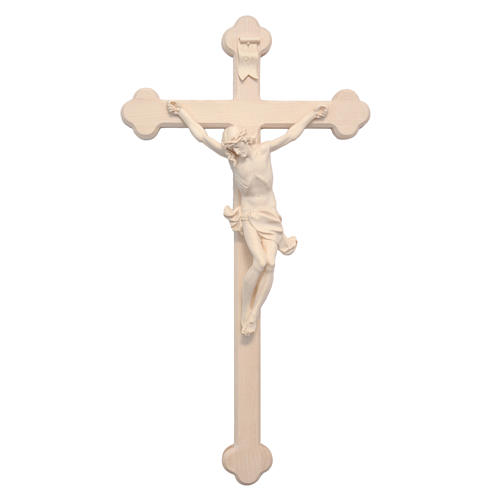 Corpus trefoil cross in natural Valgardena wood 1