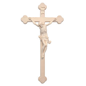 Crucifixo trevo Corpus Val Gardena madeira natural