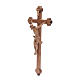 Corpus trefoil cross in patinated Valgardena wood s2