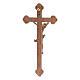 Corpus trefoil cross in patinated Valgardena wood s4